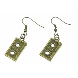 Miniblings Cassette Earrings Cassette DJ Music Musician Tape Mixtape 80s Bronze - Handmade Fashion Jewellery I Earrings Earrings in Bronze, Cotton