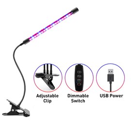 LED Plant Grow Lights for Indoor Plants 20 LED Full Spectrum Plant Lights, 3 Switch Modes, 3/9/12H Timer, 9 Dimmable Brightness Growth Lamp for Indoor Succulent, Vegetables