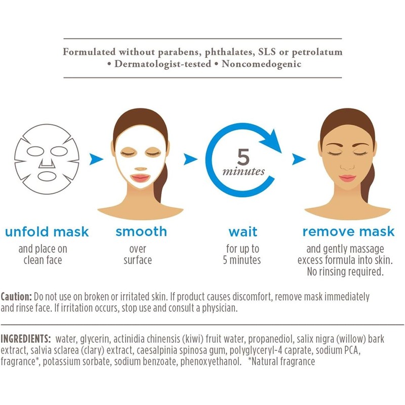 Burt's Bees Hydrating Face Mask, Single Use Sheet Mask, 6