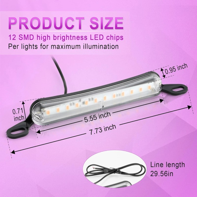 RL Purple License Plate Light Extremely Bright LED Assembly Fits
