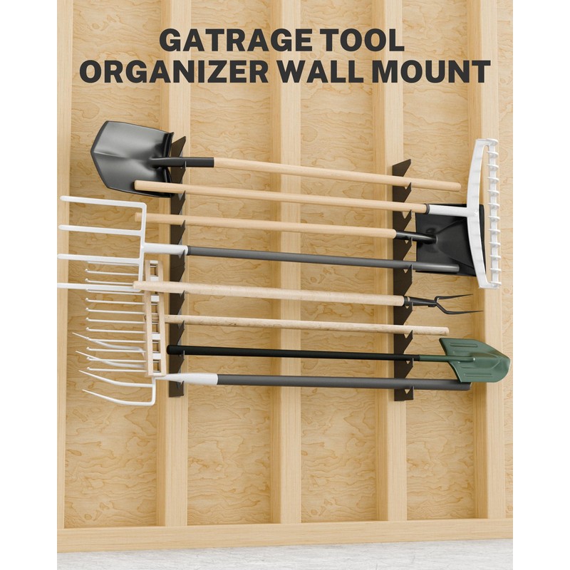 JivaJot Garage Tool Organizer Wall Mount, Shed Yard Organization Racks