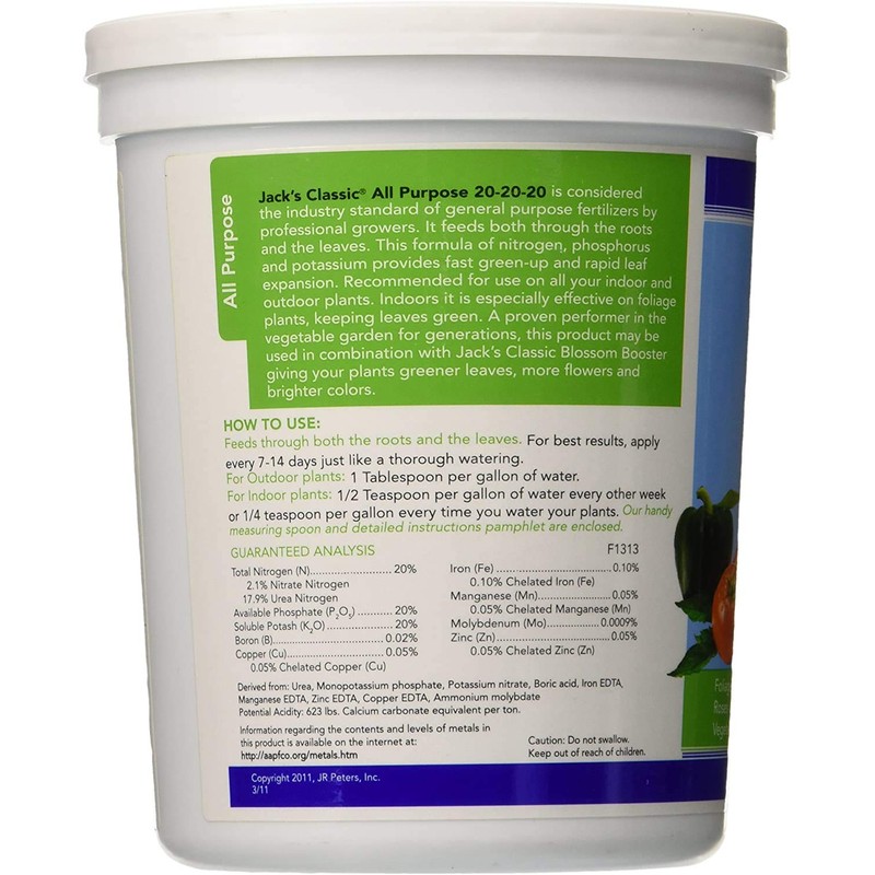 Jack's Classic All Purpose 20-20-20 Water Soluble Plant Food (1.5lbs)