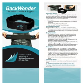 BackWonder SI Joint Belt By GNR – Sacroiliac Belt Supports Pelvis, Lower Back, Reduces Sciatica Nerve & Lumbar Pain – Comfortable SI Brace For Women & Men With Offset Buckle For a Better Fit - Large