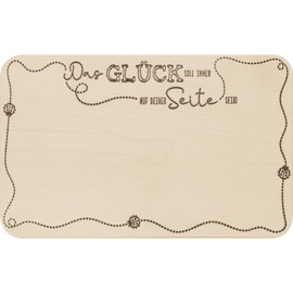 GRUSS & CO 48067 Wooden Board Motif "Happiness" | Chopping Board Made of Maple Wood with Burnt Text 24 cm x 15 cm x 1 cm | Bread Time, Breakfast, Cooking, Gift