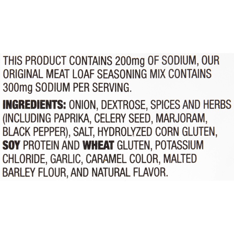 McCormick Meat Loaf Seasoning Mix with 30% Less Sodium,1.25 Ounce