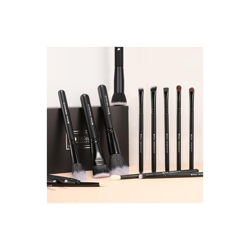 DUcare Brochas de maquillaje profesionales 15pcs Brochas para maquillaje set