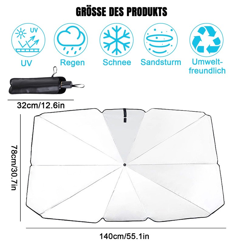 Cfcyhla 140 x 80 cm Large Car Parasol, Sun Protection