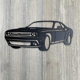 Dodge Challenger Metal Sign Cutout - Challenger Powder Coated Metal Sign - Bold Design for Car Enthusiasts - Size: 24x11