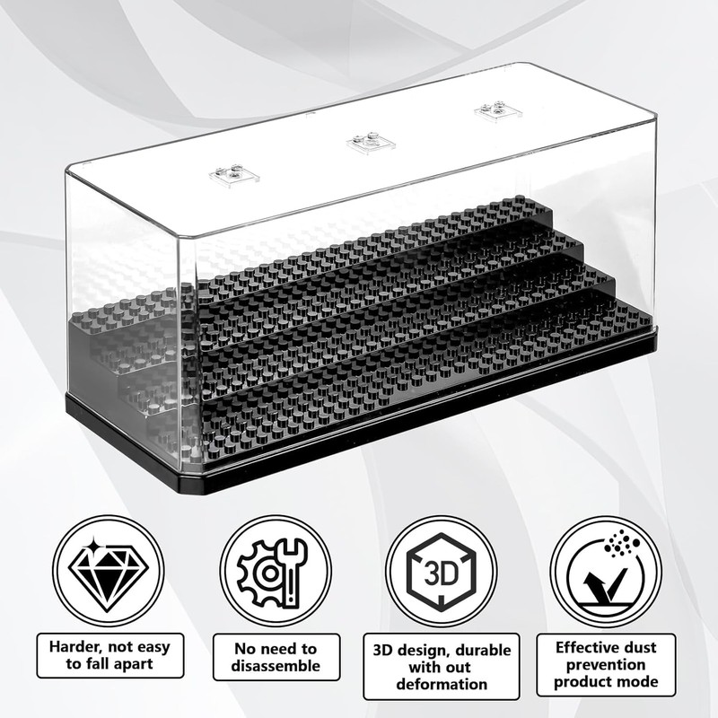 DVKKHD 4 Tier Minifigure Display Case, Clear Acrylic Storage Box,