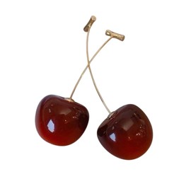 Aretes de cereza colgantes de acero inoxidable en forma de cereza 3D, accesorios creativos a la moda, aestethics, pendientes colgantes en forma de cereza