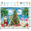 July Christmas Backdrop Summer Christmas Tree Santa Snowman Photography Background