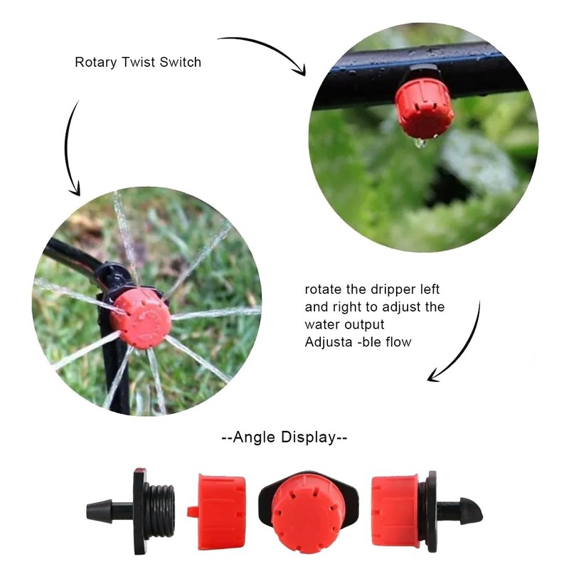 Tadipri 50 Adjustable Micro Drip Dripper Ground Anchor Garden Micro