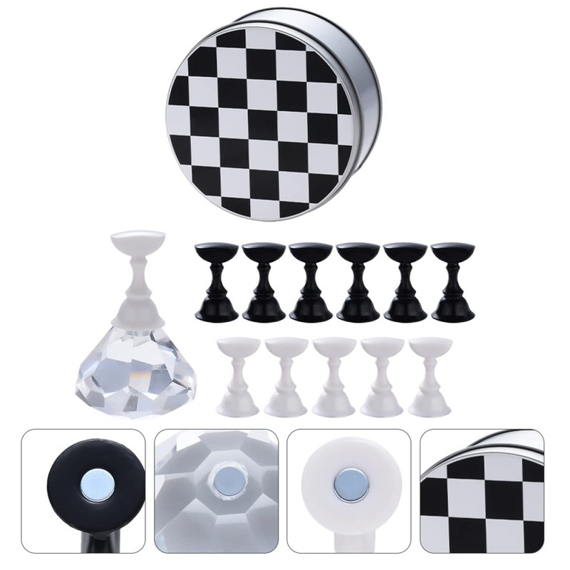 BIUDECO 1set Nail Art Practice Holder Base and Pieces for