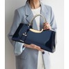 Women's Glossy Patent Vegan Leather Handbag Large Shoulder Tote Bag
