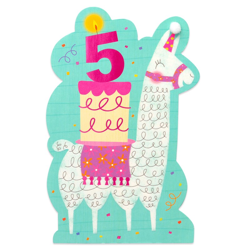 American Greetings 5th Birthday Card (Llama)