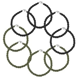 8PCS Elastic Boot Bands, Military Boot Straps, Elastic Boot Straps Trouser Twists Leg Ties Blousing Garters with Metal Hooks, for Navy, Army, Air Force, Outdoor Hiking Military (Black & Green)