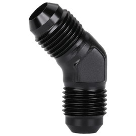 Podavelle 6AN Male to 6AN Male Flare 45 Degree Union Coupler Fitting Adapter Aluminum Black