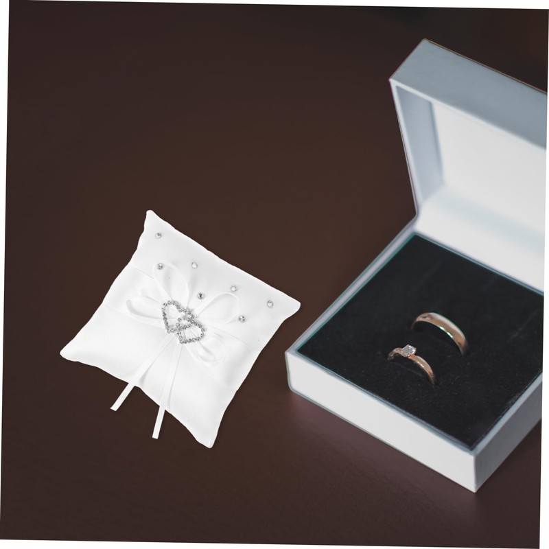 CAXUSD Ring Bearer Basket Embroidery Accessories Engagement Ring Pillow Pearl