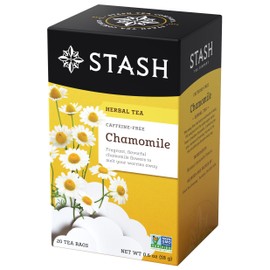 Stash Tea Chamomile Herbal Tea - Naturally Caffeine Free, Non-GMO Project Verified Premium Tea with No Artificial Ingredients, 20 Count (Pack of 6) - 120 Bags Total