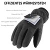 Ozero Winter Thermal Windproof Leather Gloves 1 Pair, grey, m