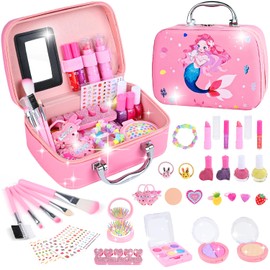 Makeup Set, Girls, Children, Makeup Set, Kids Cosmetics Set, Toy, Pretend Play, Makeup Set, Children's Cosmetics Gift Set, Birthday Gift for Girls 6, 7, 8, 9, 10 Years Old