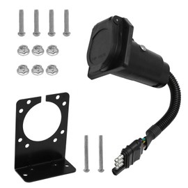 Adaptadores de enchufe de remolque con soporte de montaje de 4 vías para camión plano a 7 vías de hoja de remolque adaptador de enchufe inverso para RV, camión, soluciones de remolque de coche