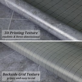 Homease Vinyl Flooring Roll, Versatile PET Leather-Like Floor Covering - Waterproof & Durable, Grey Marble Vinyl Plank Flooring, Easy to Install, Ideal for Rentals & Home Decor - 39.4x393.7 Inches