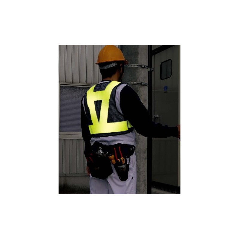 beru-husekyuritexi (Beruf Security) Short Reflective Vest Navy X yellow 87424