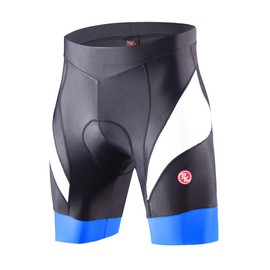 Eco-daily Pantalones cortos de ciclismo para hombre, acolchados para ciclismo, color negro y azul
