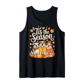 Tis The Season English Bulldog Fall Autumn Pumpkin Dog Tank Top
