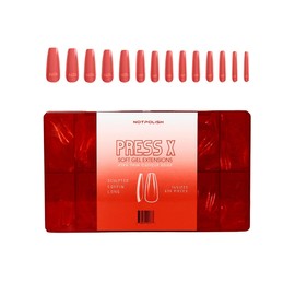 Notpolish PRESS X Soft Gel Nail Extensions - Long Sculpted Coffin Shaped Nail Tips for a Flawless Fit - Durable, Break-Resistant Fake Nails - Easy-to-Use Press On Nails - 630 Pcs