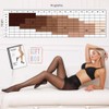 HA WA Black Tights for Women, 3 Pairs Sheer Tights