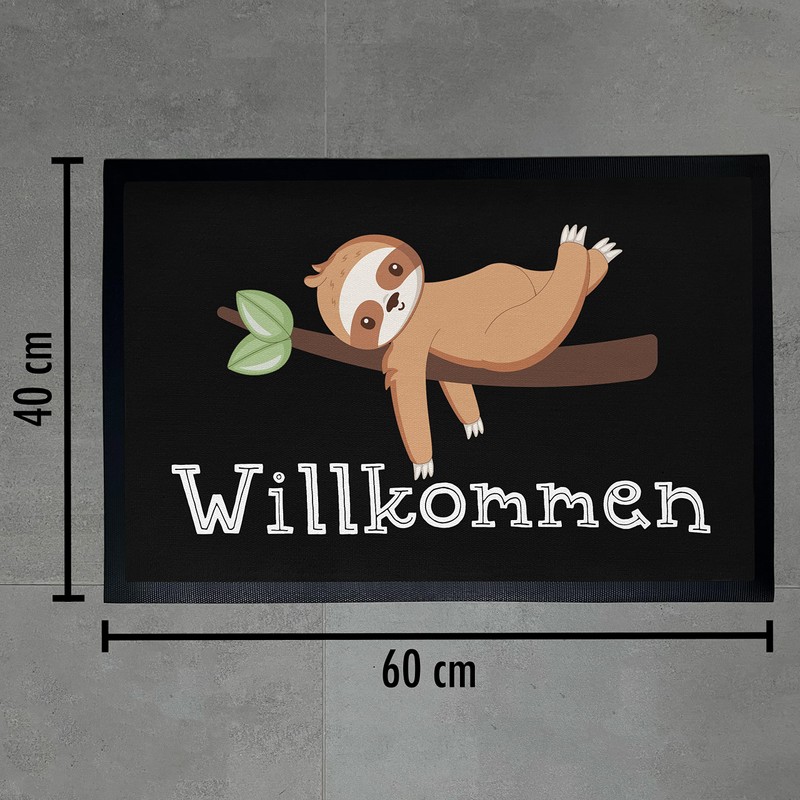 Trendation - Welcome Sloth Doormat Dirt Trapper Mat Gift Funny