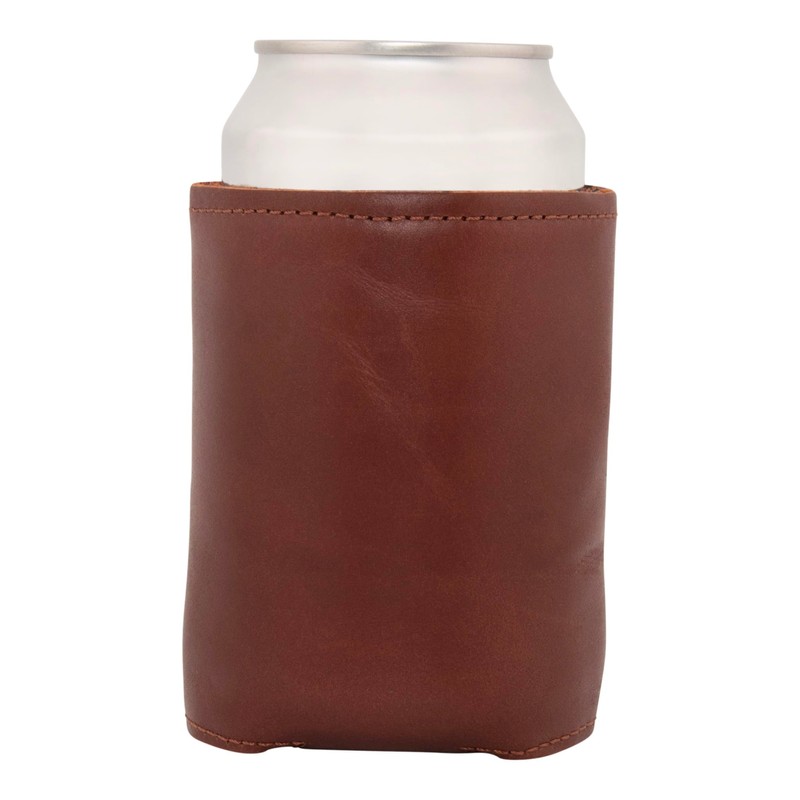 Full Grain Leather Needlepoint Can Coolers (Golden Retriever)