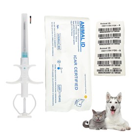 2 Packs 2.12x12mm, YurMemo Universal Pet Microchip Registratable RFID Animal Implant Chip for Management and Tracking, 134.2kHz FDX-B Pet ID Tags for Pets, Cat, Dog, Rabbit,Cow, Sheep, Pig,Fish