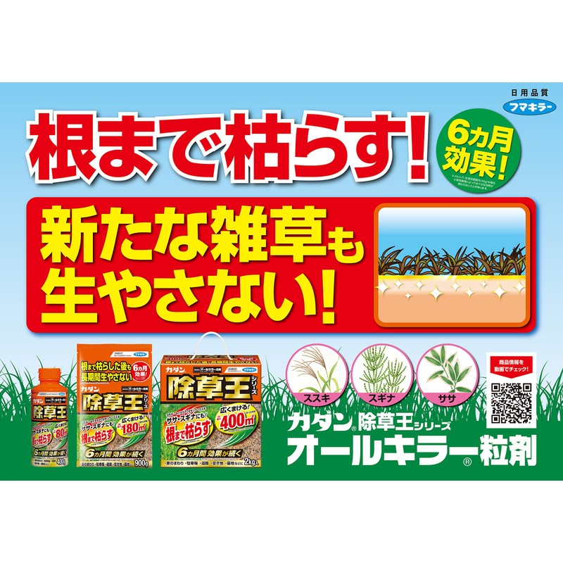 Fumakilla Weed Control Agent, Kadan Weed King, All-Killer Granules, 14.1