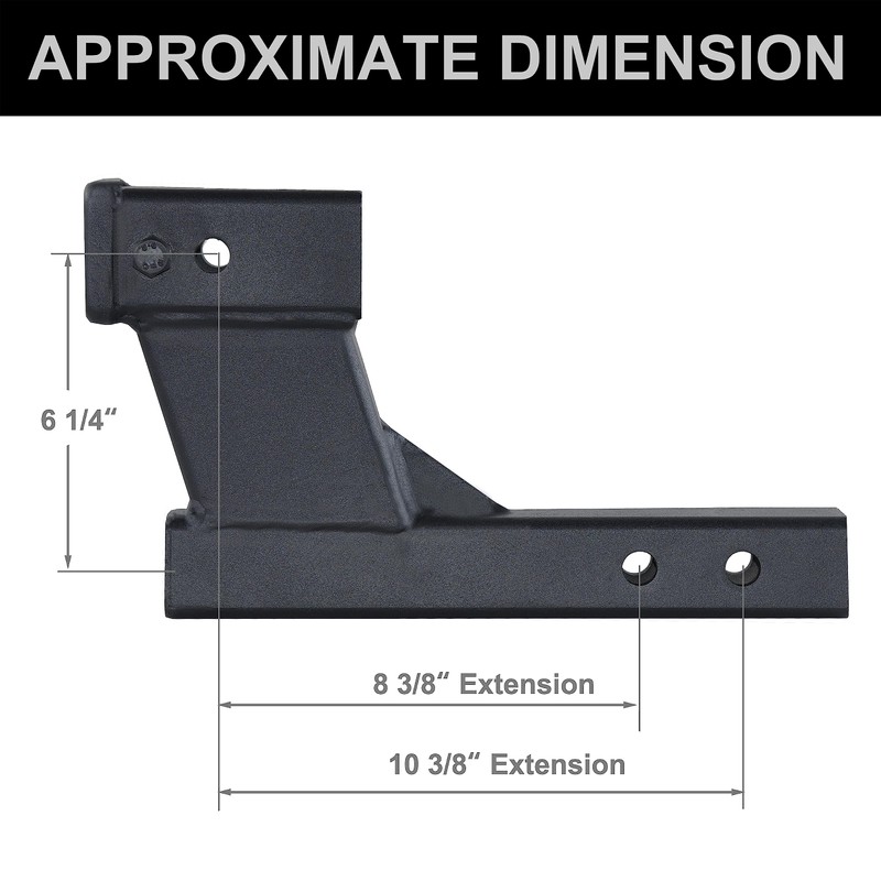 REYSUN 864129 Trailer Hitch Riser with 6.25 inch Rise/Drop for