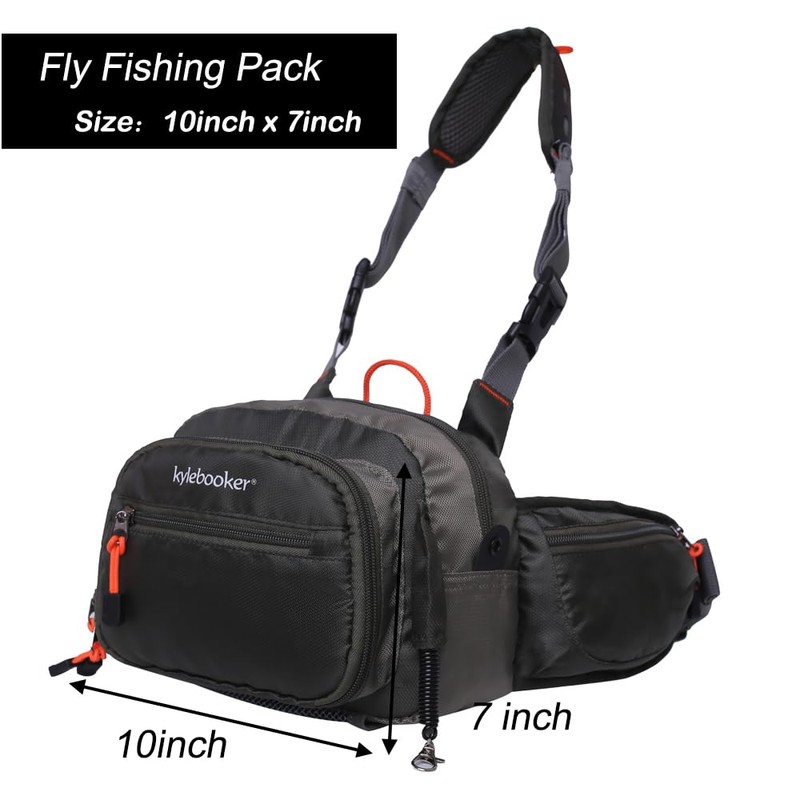 Kylebooker Fly Fishing Chest Pack Tackle Storage Hip Bag River