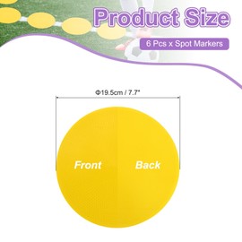 PATIKIL Spot Markers 8 Inch, 12 Pcs Non-Slip Floor Dots Agility Markers Flat Field Cones Poly Dots for Gym PE Speed Training Dance Soccer Basketball Sports, Yellow