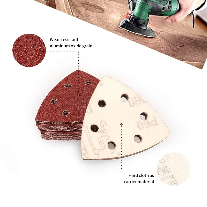 STEBRUAM Delta Sandpaper Triangular Sander, Pack of 60 Delta Sandpaper