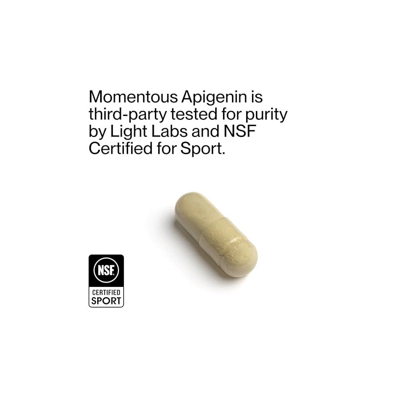 Momentous- Suplemento de Apigenina 50mg por Cápsula, 60 Recuento