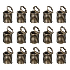 uxcell 400Pcs Coil Cord Ends, 4.5x9.5mm Iron Spring Tube Cap Clasps with Loops for DIY Jewelry Craft Making, Bronze Tone