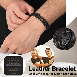 Btysun To My Grandson Bracelet Valentines Day Gifts for Him Infinity Knot I Love You Forever Engraved Graduation Gifts for Him 2024 Birthday Jewelry