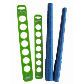 Efco Ringmaß/Ringstab ø 15-18/18,5-21,5 mm 4-teilig, Plastik, blau/grün, 22 x 3 x 4 cm