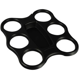 PAPSTAR PS 8.8" x 9.6" x 0.94" Black Cup Tray for 6 Cups - Pack of 3