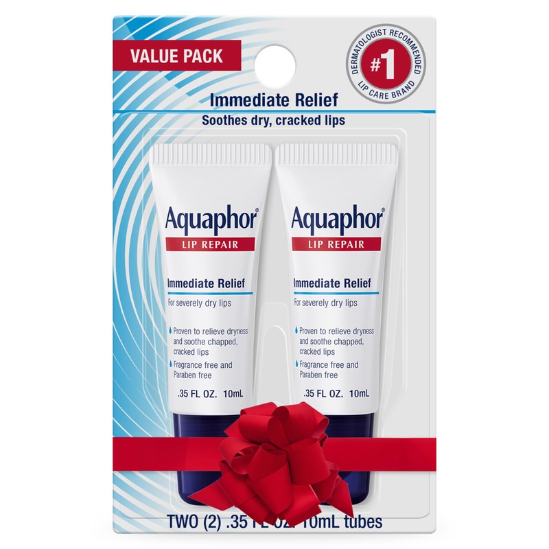 Aquaphor Lip Repair Ointment, Moisturizing Lip Balm Pack, Relieves Dryness,
