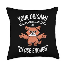 Funny Origami Animal Design for Paper Art Enthusiasts Throw Pillow