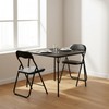 FurnitureR Folding Table Set for 2 Person, 3-Piece Foldable Square