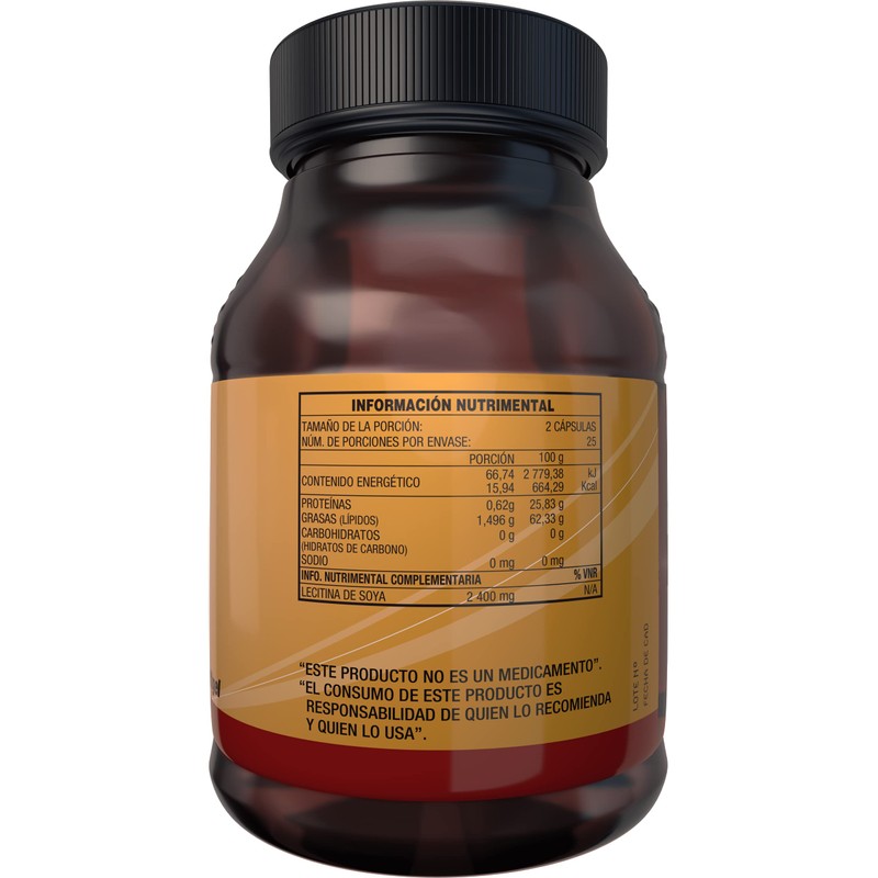 Essential Nutrition Lecitina de Soya 50 Cápsulas de 1200 mg