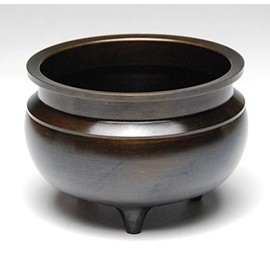 Hasegawa Buddhist Altar Incense Burner Desk Scoro (Brass Color Included) 3 Inch Incense Stand, Black Brown